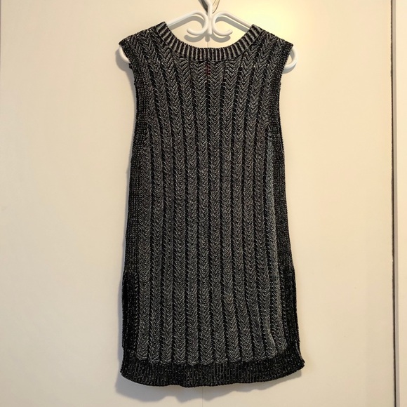 Knit Sweater Vest Tunic with Side Slits